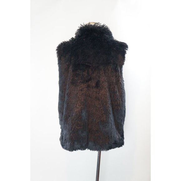 Faux Fur Vest, Black - Picture 3 of 4